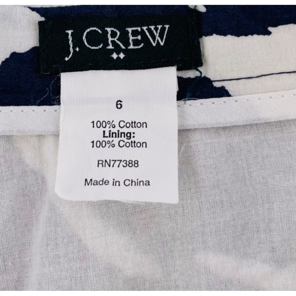 J.Crew Womens Blue & White Floral A-Line Skirt Size 6 Career Lined - Picture 2 of 4